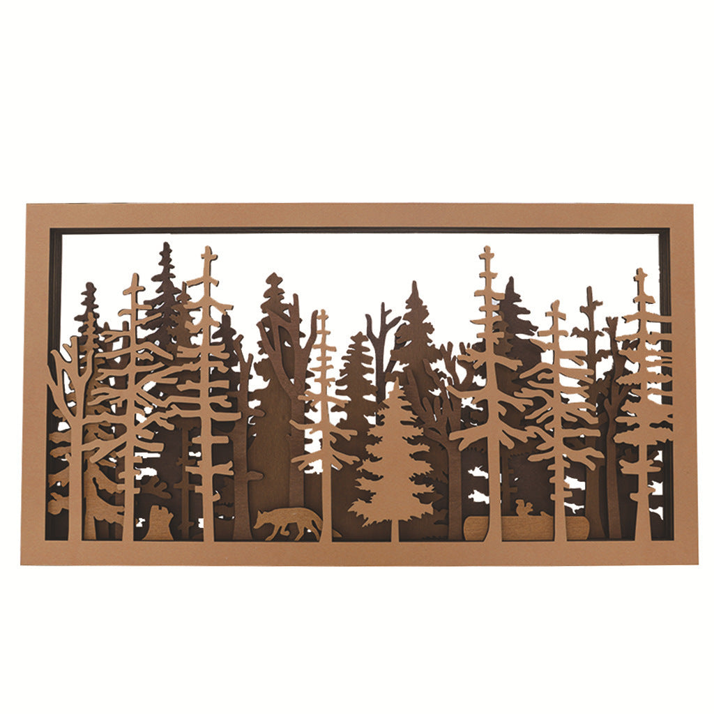 Forest Tree Isolated Wooden Decoration Wall Hanging Decoration