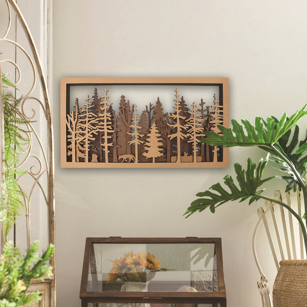 Forest Tree Isolated Wooden Decoration Wall Hanging Decoration